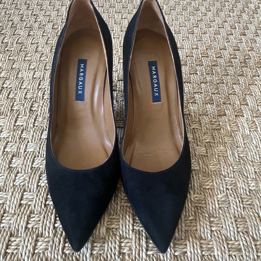Margaux Black Suede Heels - Picture 3 of 5